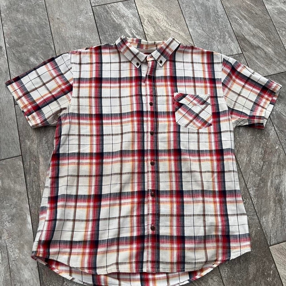 Levi's Plaid Western Short Sleeve Button Up Shirt Men's XXL Classic Cotton